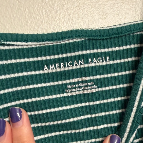 American Eagle Outfitters Green and White Striped Camisole - Picture 2 of 3